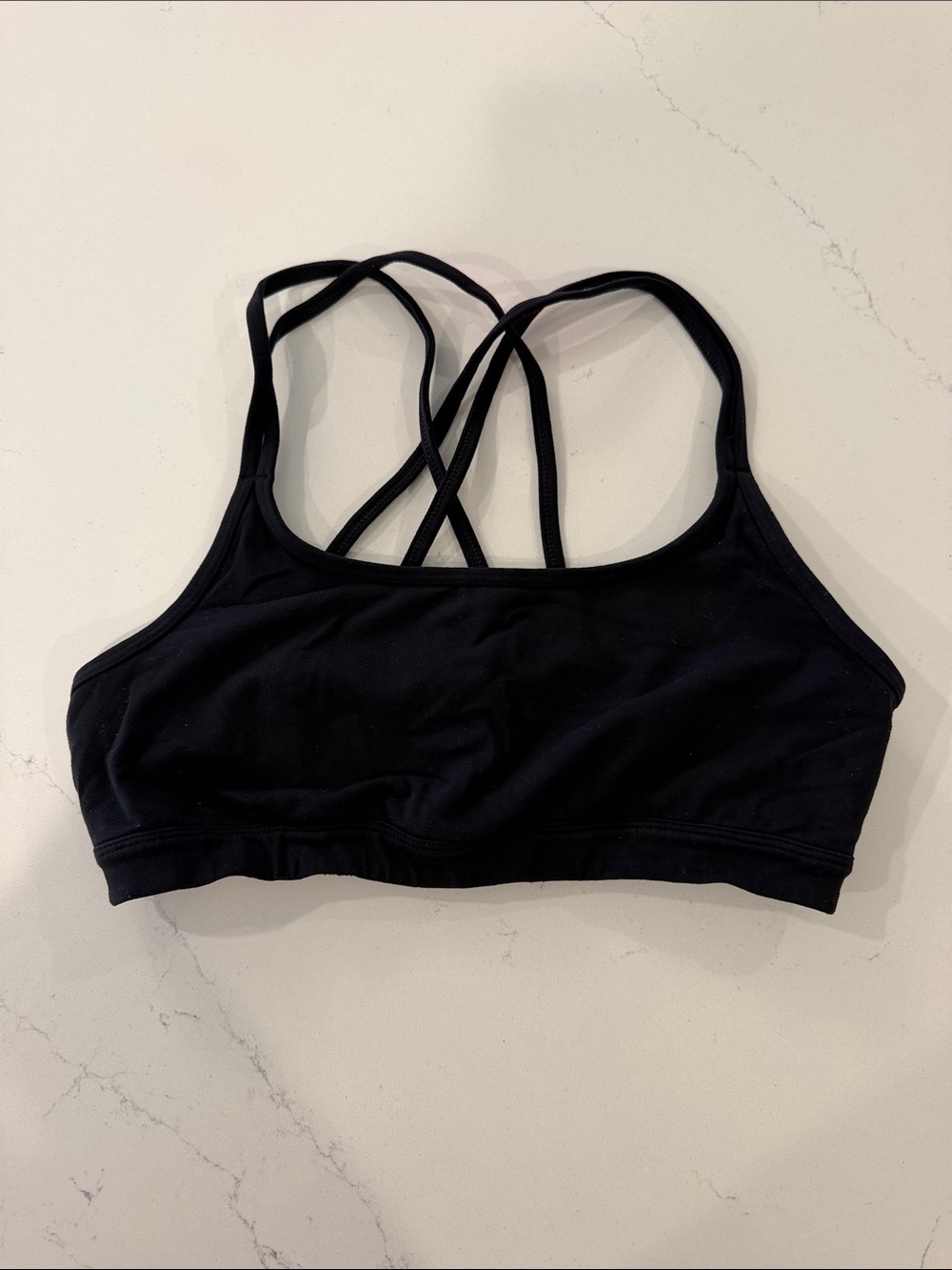 Athleta Black Crisscross Strappy Sports Bra